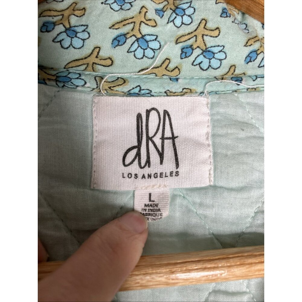 Anthropologie dRA Los Angeles Quilted Jacket Large Blue Floral Cottagecore - Picture 5 of 11